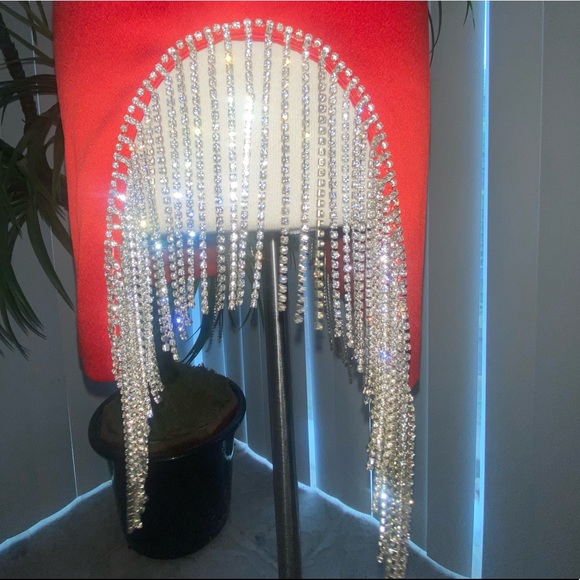 ❤️✨Red Rhinestone Side Cutout Mini Dress Fashion Nova - Picture 5 of 8